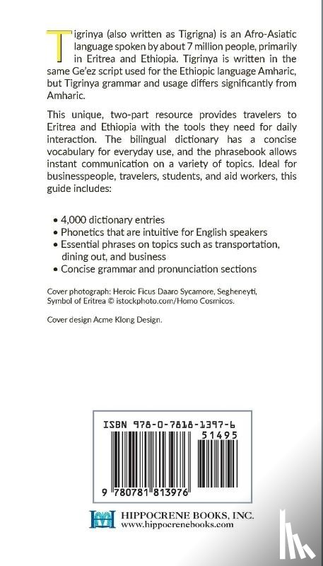  - Tigrinya-English/ English-Tigrinya Dictionary & Phrasebook
