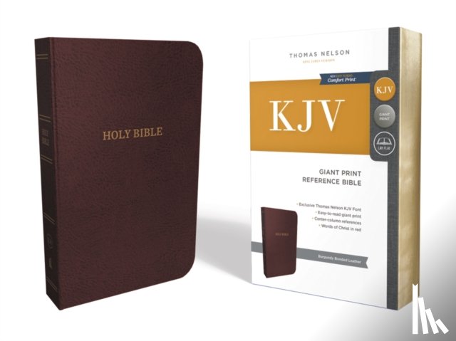 Thomas Nelson - KJV Holy Bible: Giant Print with 53,000 Cross References, Burgundy Bonded Leather, Red Letter, Comfort Print: King James Version