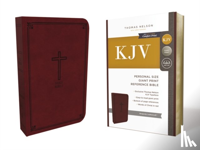 Nelson, Thomas - KJV Holy Bible: Personal Size Giant Print with 43,000 Cross References, Burgundy Leathersoft, Red Letter, Comfort Print: King James Version