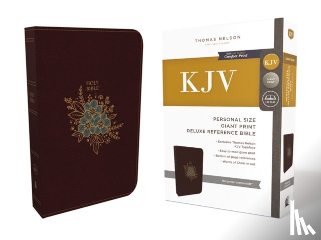 Nelson, Thomas - KJV Holy Bible: Personal Size Giant Print with 43,000 Cross References, Deluxe Burgundy Leathersoft, Red Letter, Comfort Print: King James Version