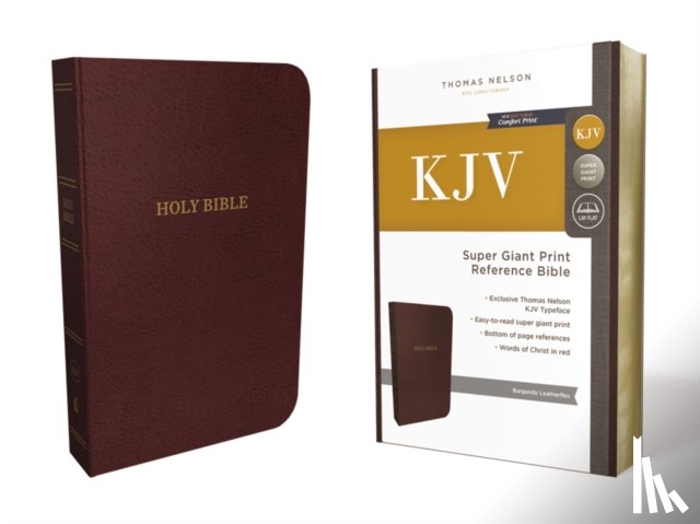 Nelson, Thomas - KJV Holy Bible: Super Giant Print with 43,000 Cross References, Burgundy Leather-look, Red Letter, Comfort Print: King James Version