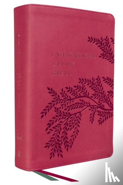 Thomas Nelson - Evangelical Study Bible: Christ-centered. Faith-building. Mission-focused. (NKJV, Pink Leathersoft, Red Letter, Thumb Indexed, Large Comfort Print)