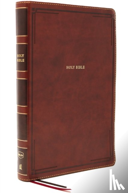 Nelson, Thomas - NKJV Holy Bible, Giant Print Thinline Bible, Brown Leathersoft, Thumb Indexed, Red Letter, Comfort Print: New King James Version