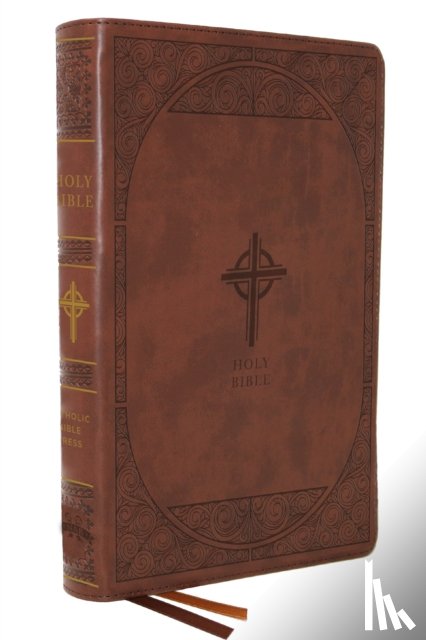 Catholic Bible Press - NABRE, New American Bible, Revised Edition, Catholic Bible, Large Print Edition, Leathersoft, Brown, Thumb Indexed, Comfort Print