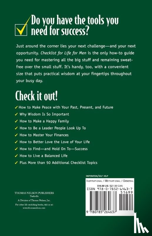 Checklist for Life - Checklist for Life for Men