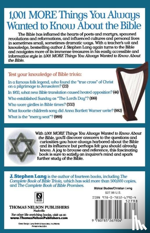Lang, J. Stephen - 1,001 MORE Things You Always Wanted to Know About the Bible