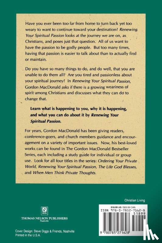 MacDonald, Gordon - RENEWING YOUR SPIRITUAL PASSION WITH STUDY GUIDE - PB