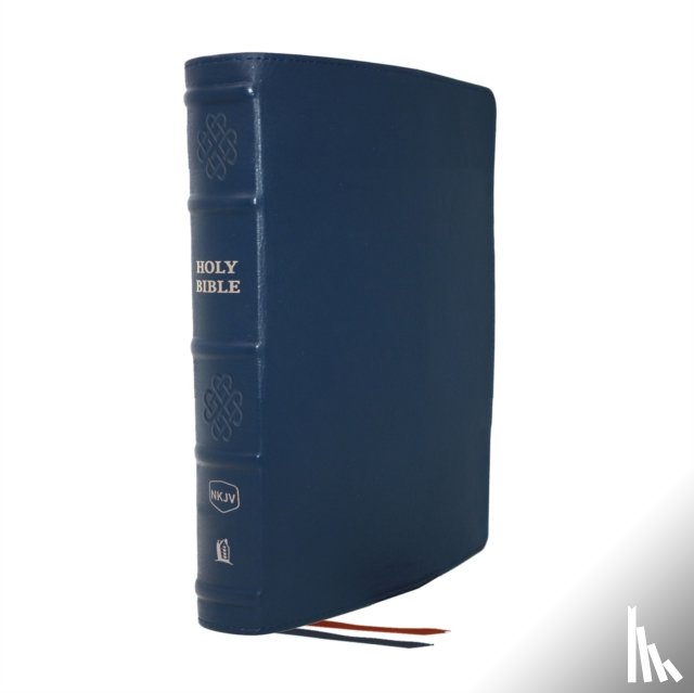 Thomas Nelson - NKJV, Single-Column Reference Bible, Genuine Leather, Blue, Comfort Print