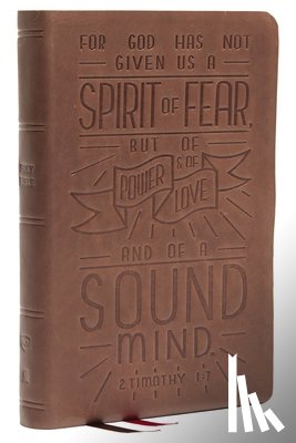 Nelson, Thomas - NKJV, Personal Size Reference Bible, Verse Art Cover Collection, Genuine Leather, Brown, Red Letter, Comfort Print