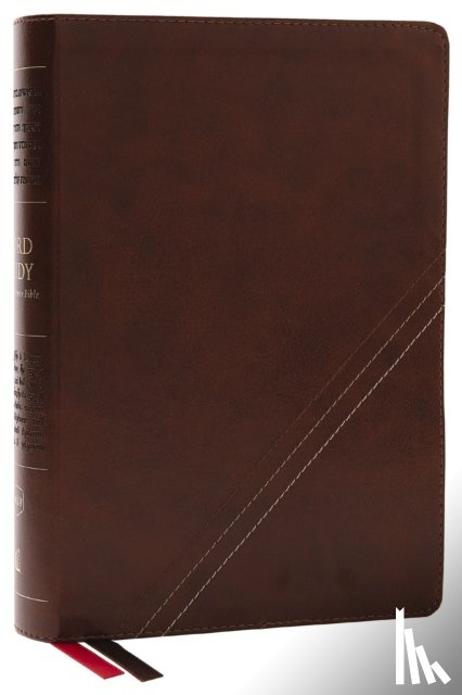 Thomas Nelson - NKJV, Word Study Reference Bible, Leathersoft, Brown, Red Letter, Thumb Indexed, Comfort Print