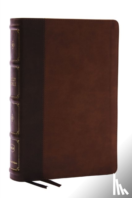 Thomas Nelson - NKJV, Large Print Thinline Reference Bible, Blue Letter, Maclaren Series, Leathersoft, Brown, Comfort Print