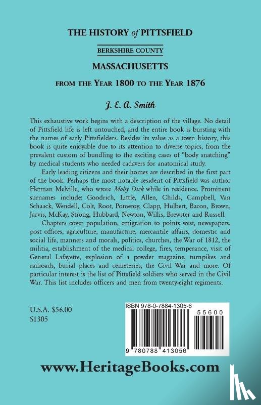 Smith, Hon Ralph D - History of Pittsfield, Berkshire County, Massachusetts, from the Year 1800 to the Year 1876