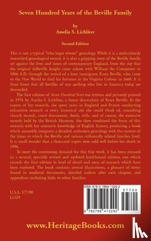 Lichliter, Asselia S - Seven Hundred Years of the Beville Family