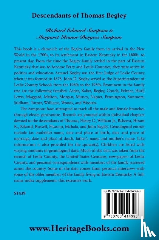 Sampson, Richard - Descendants of Thomas Begley