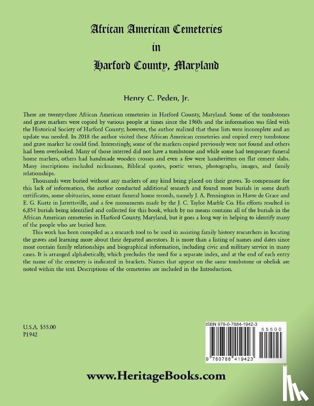 Peden, Henry C - African American Cemeteries in Harford County, Maryland