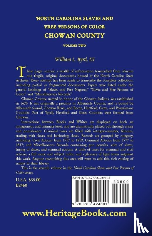 Byrd, William L - North Carolina Slaves and Free Persons of Color
