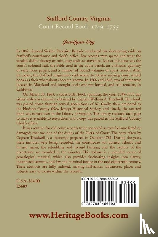 Eby, Jerrilynn - Stafford County, Virginia, Court Record Book, 1749 - 1755