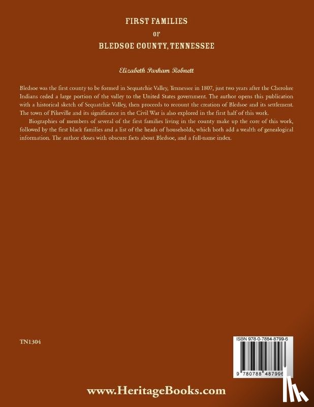 Robnett, Elizabeth - First Families of Bledsoe County, Tennessee