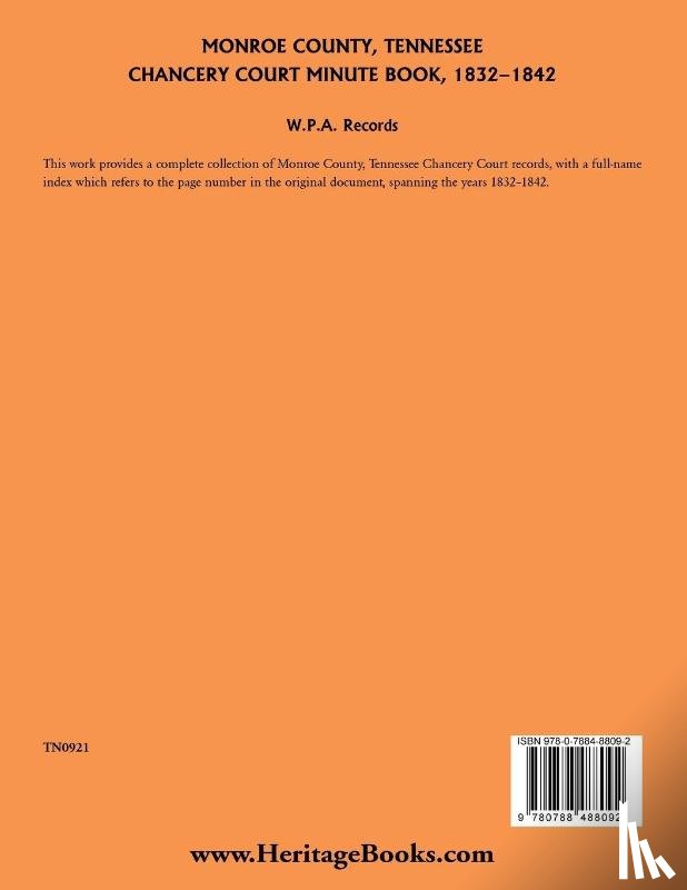 Wpa Records - Monroe County, Tennessee, Chancery Court Minute Book, 1832-1842