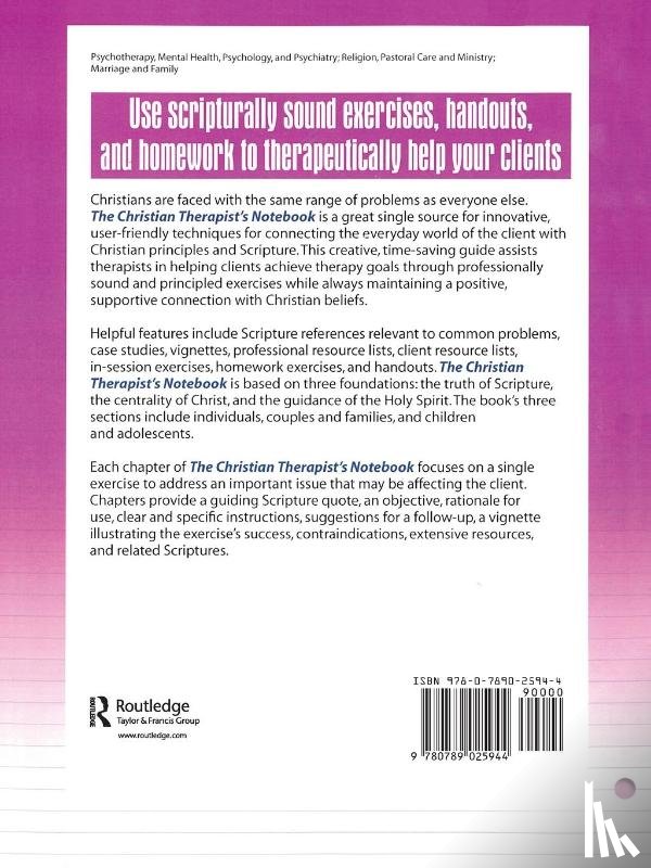 Henry, Philip J. (Palm Beach Atlantic University, Figueroa, Lori Marie (Palm Beach Atlantic University, Miller, David R. (Palm Beach Atlantic University - The Christian Therapist's Notebook