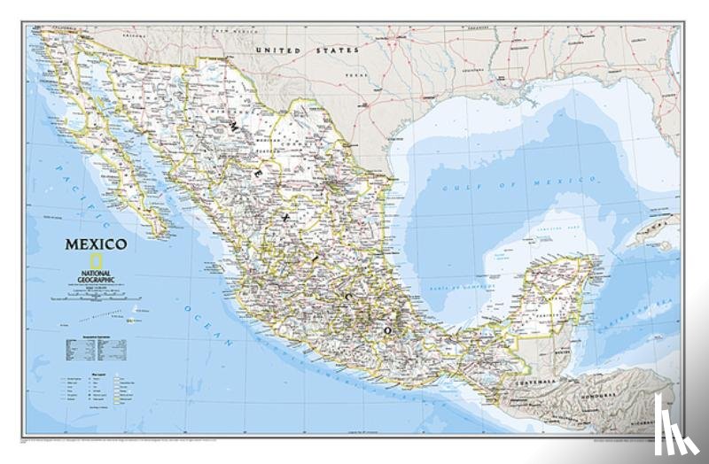 National Geographic Maps - National Geographic Mexico Wall Map - Classic - Laminated (34.5 X 22.5 In)