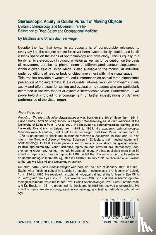 Sachsenweger, Matthias, Sachsenweger, Ulrich - Stereoscopic acuity in ocular pursuit of moving objects