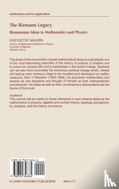 Maurin, Krzysztof - The Riemann Legacy
