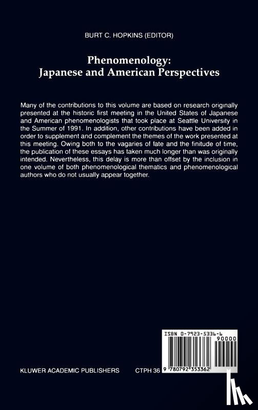  - Phenomenology: Japanese and American Perspectives