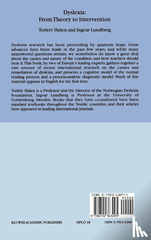 Torleiv Hoien, I. Lundberg - Dyslexia: From Theory to Intervention
