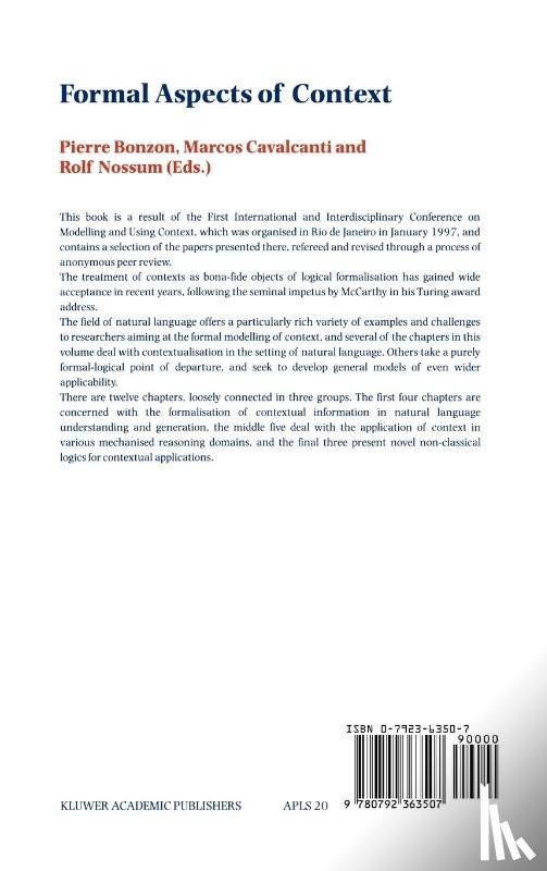 Pierre Bonzon, Marcos Cavalcanti, Rolf Nossum - Formal Aspects of Context