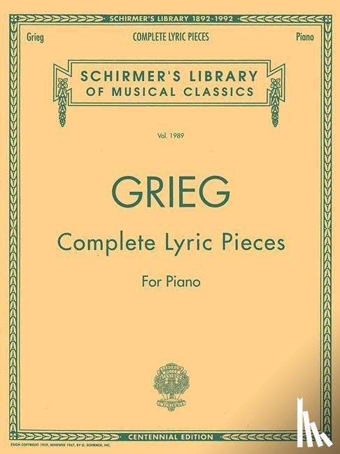 Grieg, Edvard - COMP LYRIC PIECES (CENTENNIAL