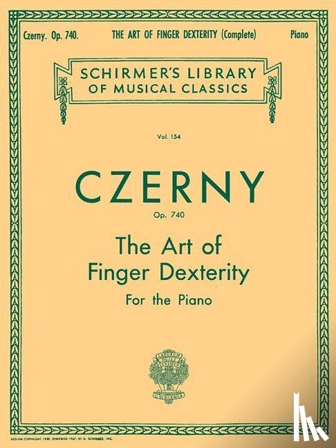 Czerny, Carl - ART OF FINGER DEXTERITY OP 740