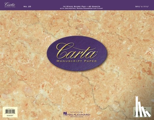 Hal Leonard Corp - Carta Manuscript Paper No. 25 - Professional