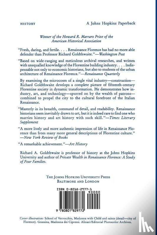 Goldthwaite, Richard A. (Department of History) - The Building of Renaissance Florence