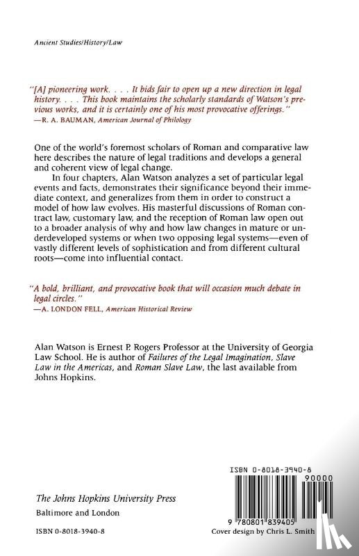 Watson, Alan (Ernest P. Rogers Professor of Law - The Evolution of Law