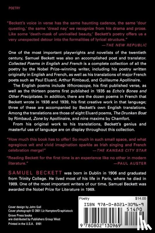 Beckett, Samuel - Beckett, S: Collected Poems in English and French