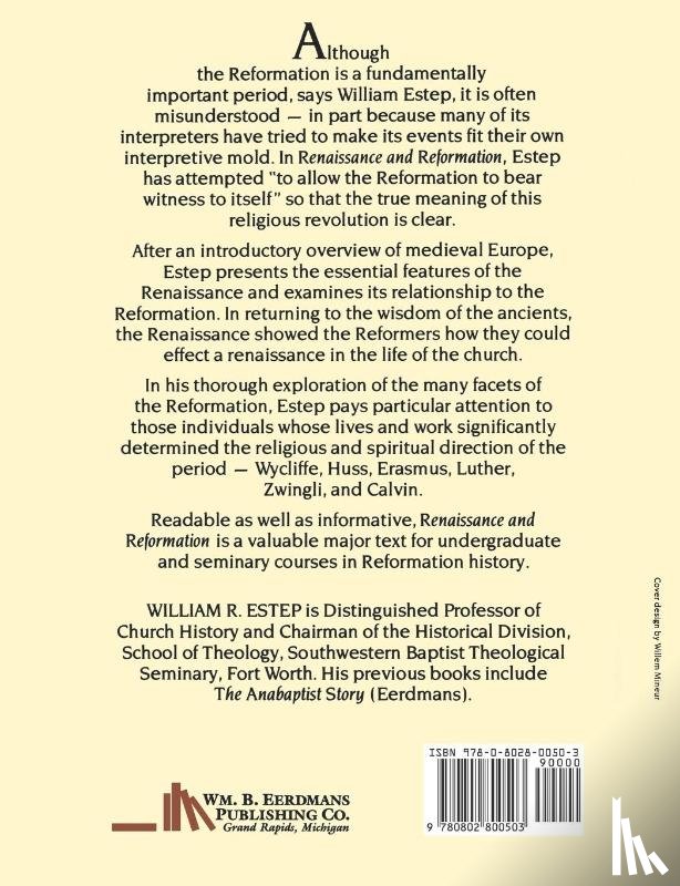 Estep, William R. - Renaissance and Reformation