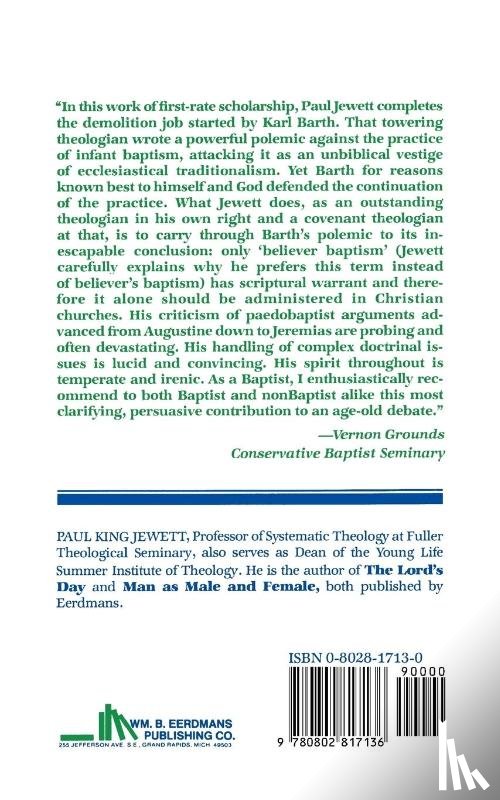 Jewett, Paul King - Infant Baptism and the Covenant of Grace