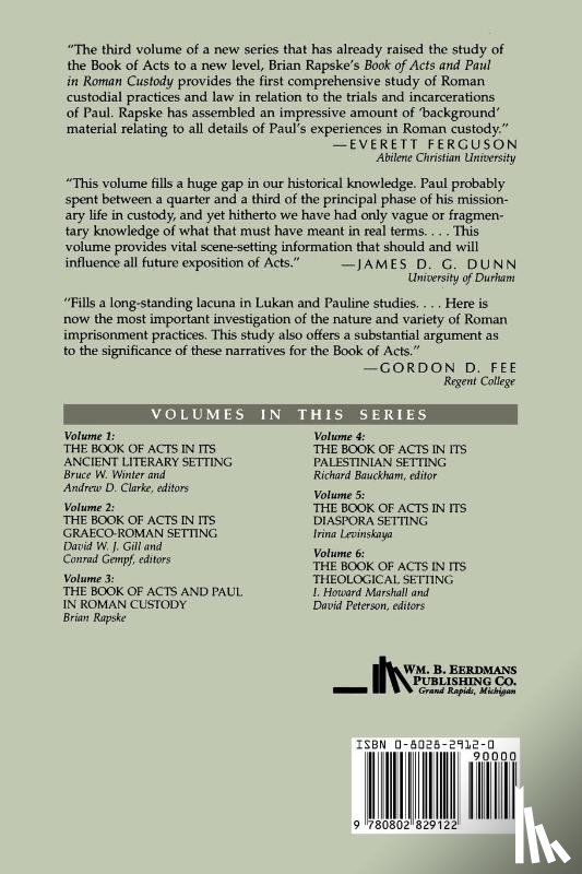 Rapske, Brian - The Book of Acts and Paul in Roman Custody