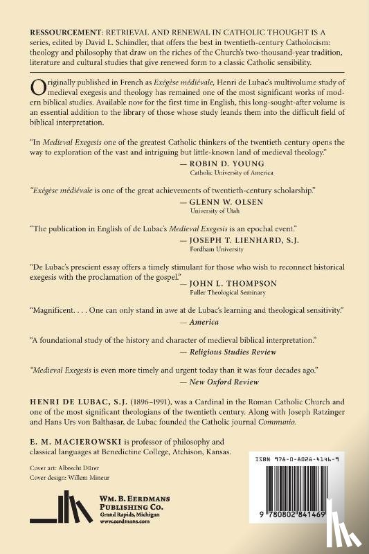 Lubac, Henri De - Medieval Exegesis