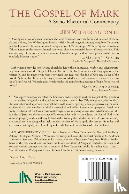 Witherington, Ben - The Gospel of Mark