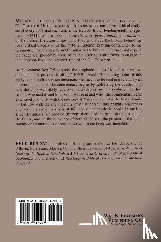 Ben Zvi, Ehud - Micah