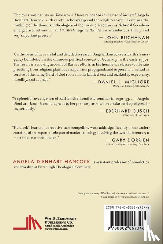 Hancock, Angela Dienhart - Karl Barth's Emergency Homiletic, 1932-1933