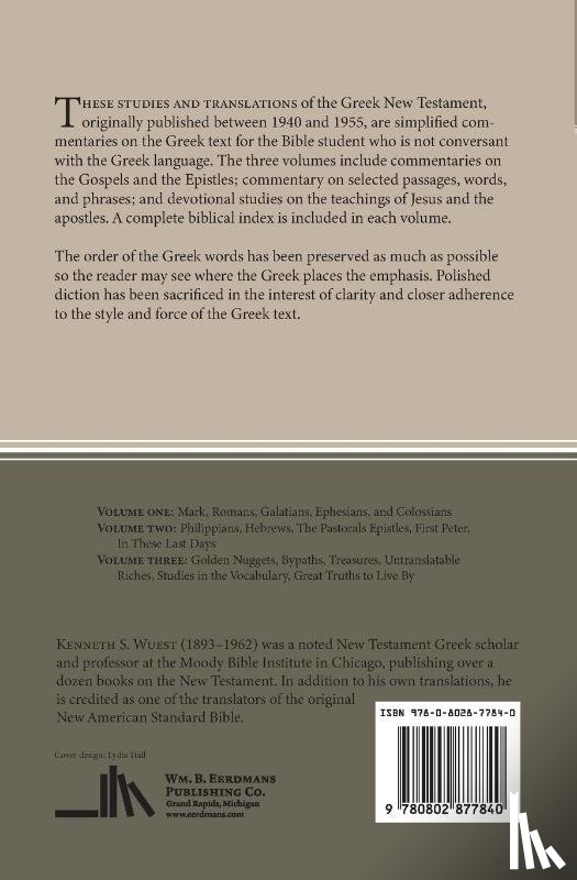Wuest, Kenneth S - Wuest's Word Studies from the Greek New Testament for the English Reader, vol. 2