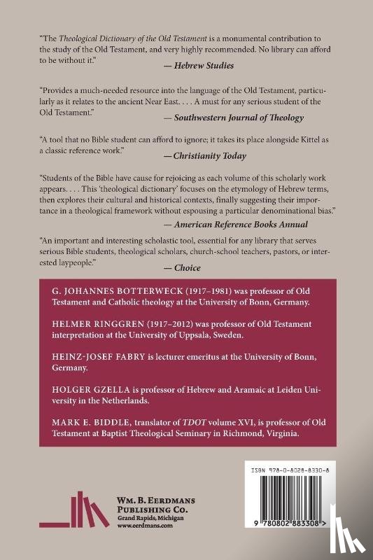 Gzella, Holger - Theological Dictionary of the Old Testament, Volume XVI