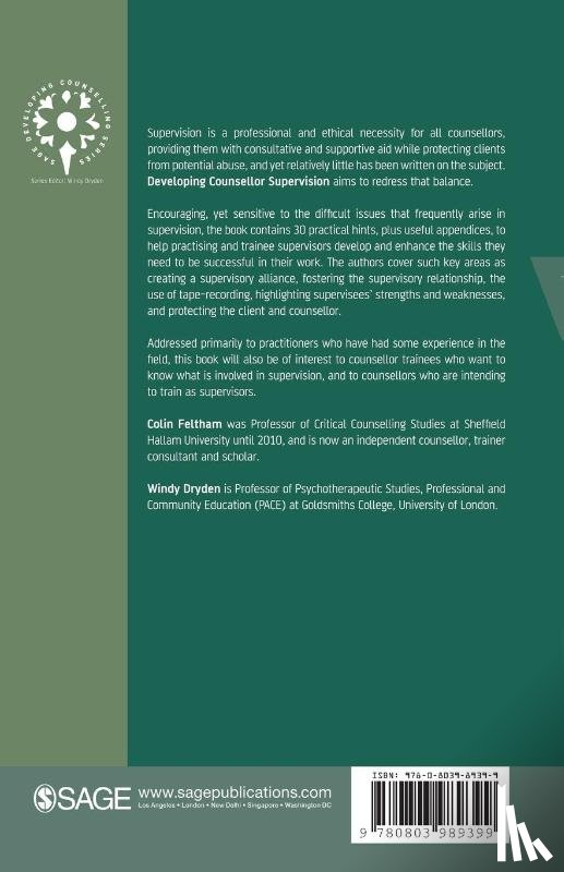 Feltham, Colin, Dryden, Windy - Developing Counsellor Supervision