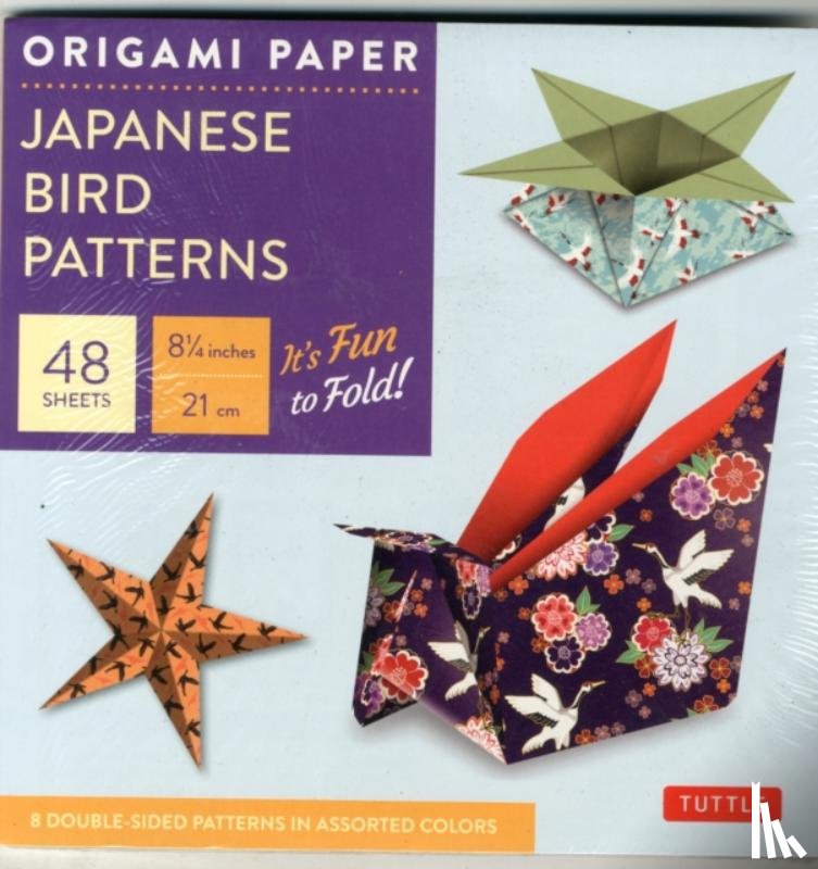  - Origami Paper - Japanese Bird Patterns - 8 1/4" - 48 Sheets