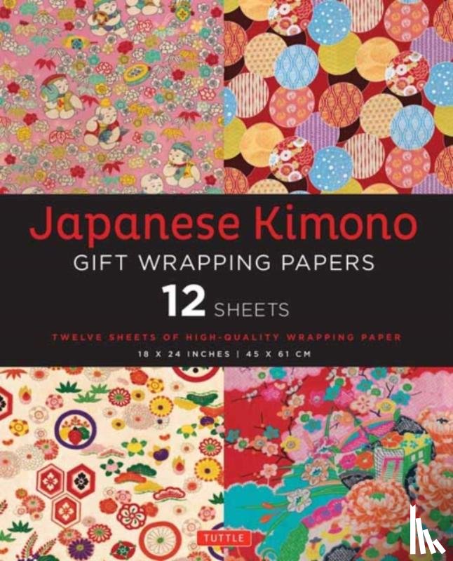  - Japanese Kimono Gift Wrapping Papers - 12 Sheets