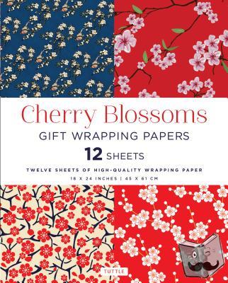  - Cherry Blossoms Gift Wrapping Papers - 12 Sheets