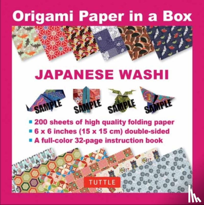 Tuttle Studio - Origami Paper in a Box - Japanese Washi Patterns: 200 Sheets of Tuttle Origami Paper: 6x6 Inch Origami Paper Printed with 12 Different Patterns: 32-Pa